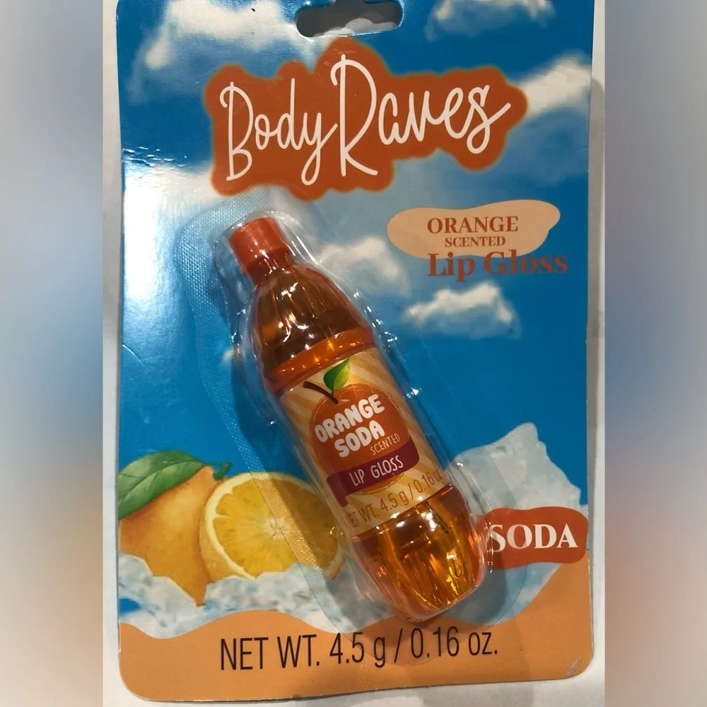 3pack nostalgic retro Soda pop orange raspberry blueberry‎ scented lip gloss new